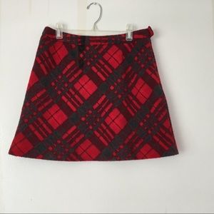 Vintage Esprit Red Black Plaid Mini Skirt